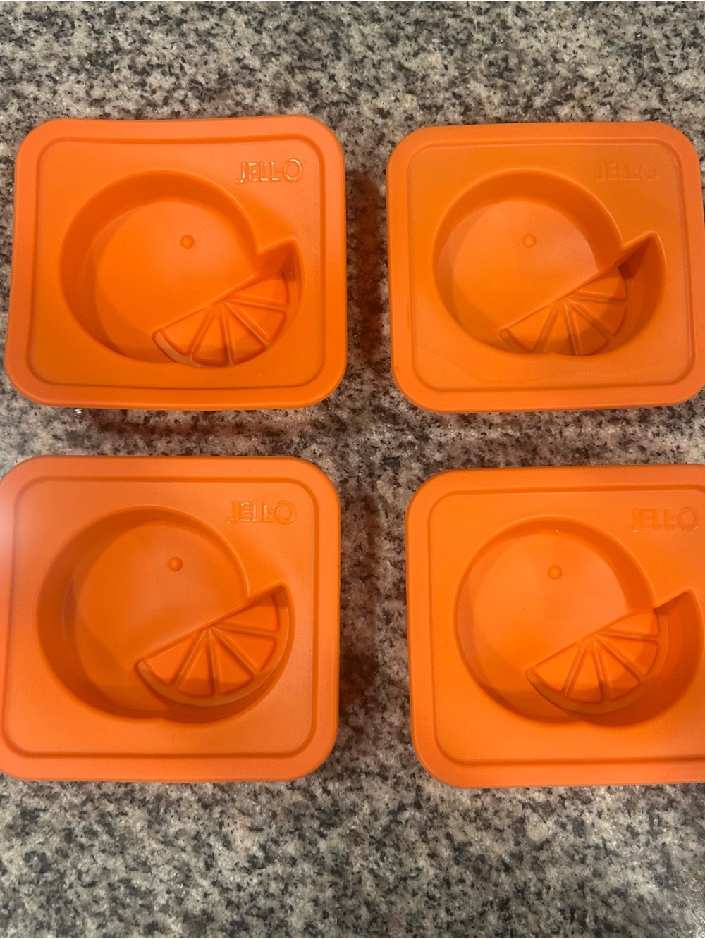 JELL-O Fruit-Shaped Orange Slice Plastic Jello Mold Tray soap mold Set of 4